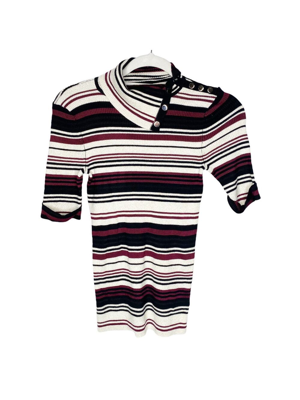 White House Black Market Striped Ribbed Business Shirt Extra Small